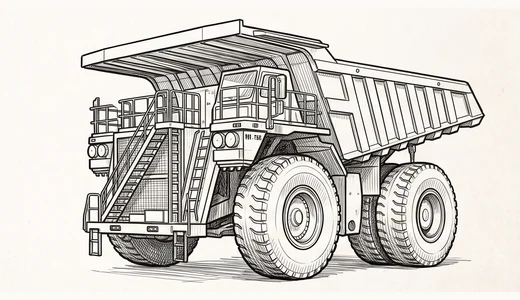 mining truck sketch 대형 광산 트럭 스케치