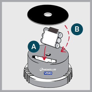 memolub visio cartridge step 04 배터리팩·씰 교체 · 제조사 VISIO 교체 안내