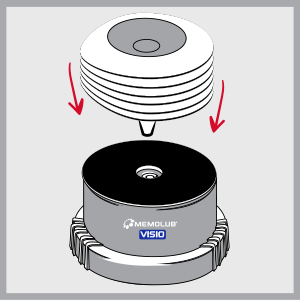 memolub visio cartridge step 06 새 카트리지 장착 · 제조사 VISIO 교체 안내