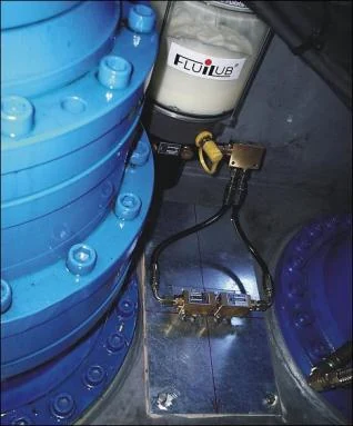 wind gear lubrication assembly 풍력 기어 윤활장치의 공급부와 노즐 연결 배관